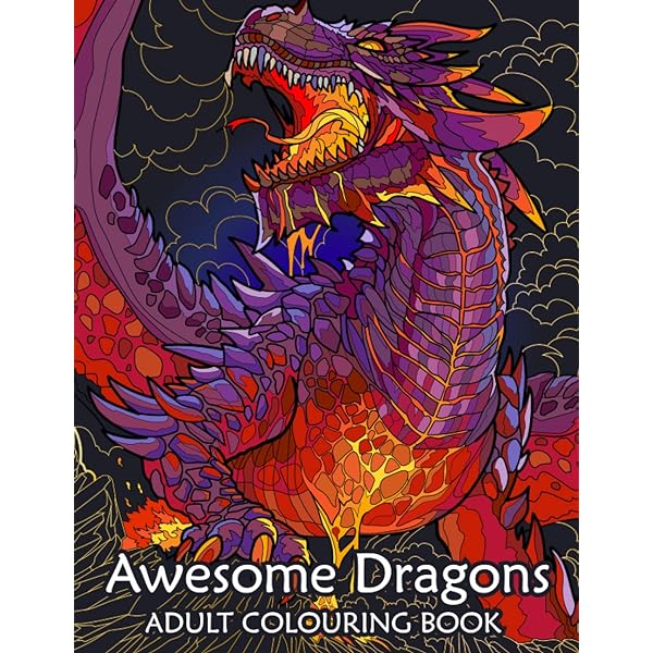 Dragons an adult coloring book filled with images of amazing dragons to color publishing eb books
