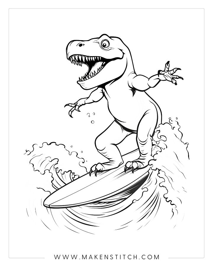 Coloring pages dinosaur theme for kids and adults