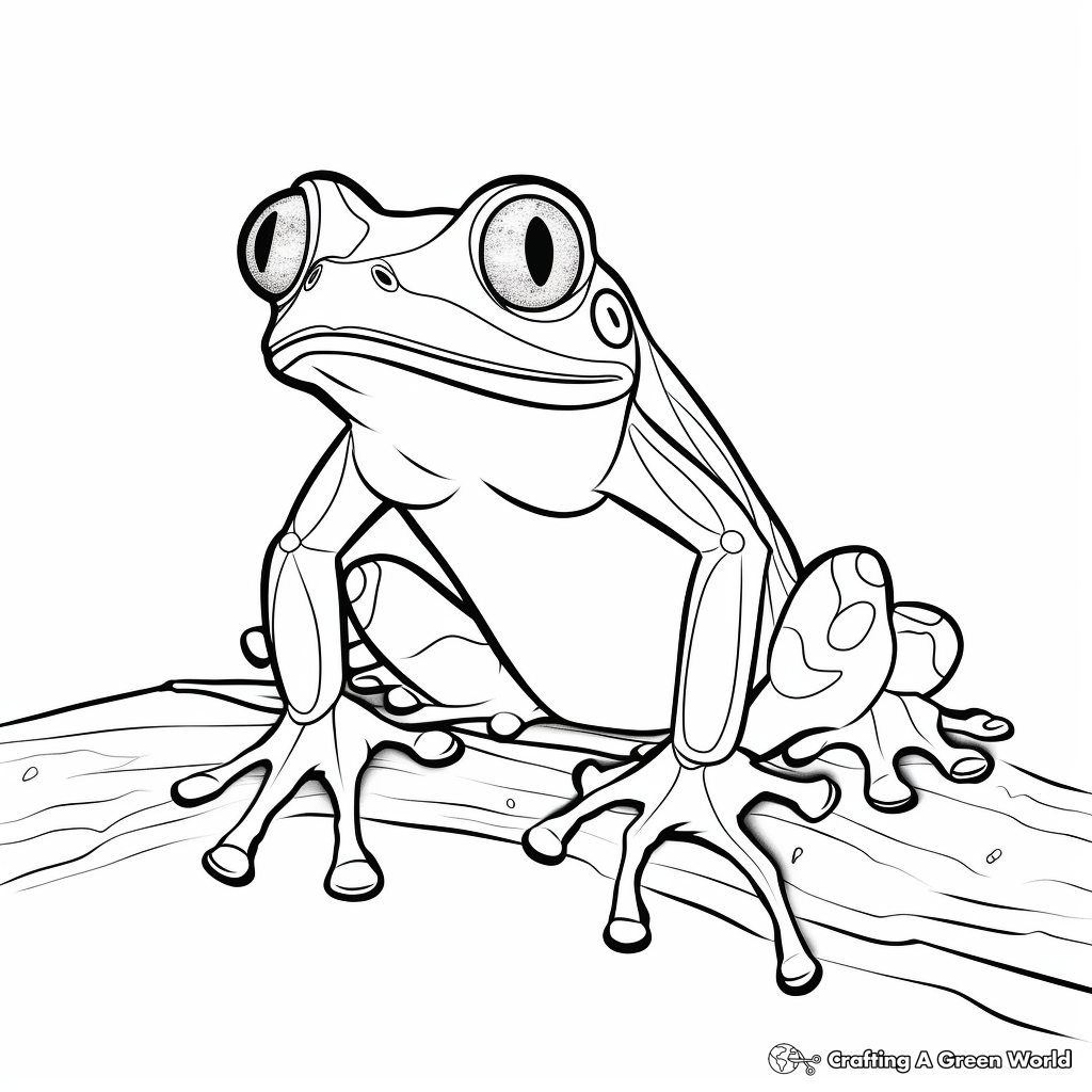 Red eyed tree frog coloring pages