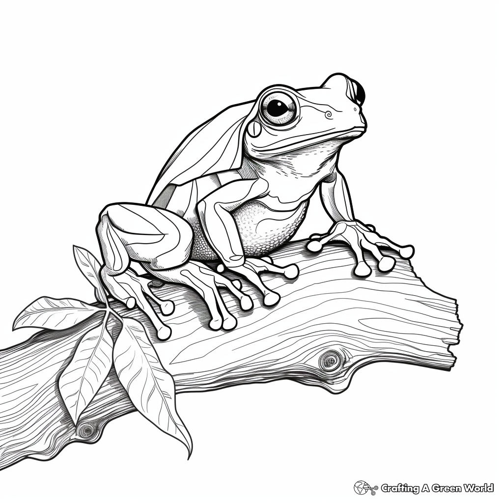 Red eyed tree frog coloring pages