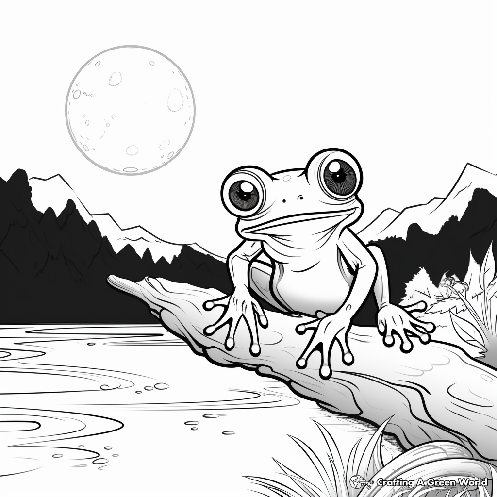 Red eyed tree frog coloring pages
