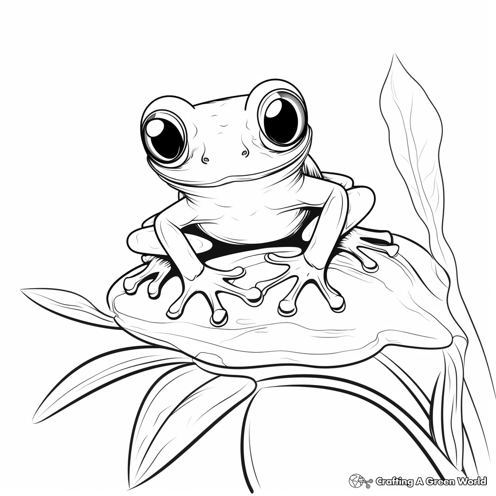 Red eyed tree frog coloring pages