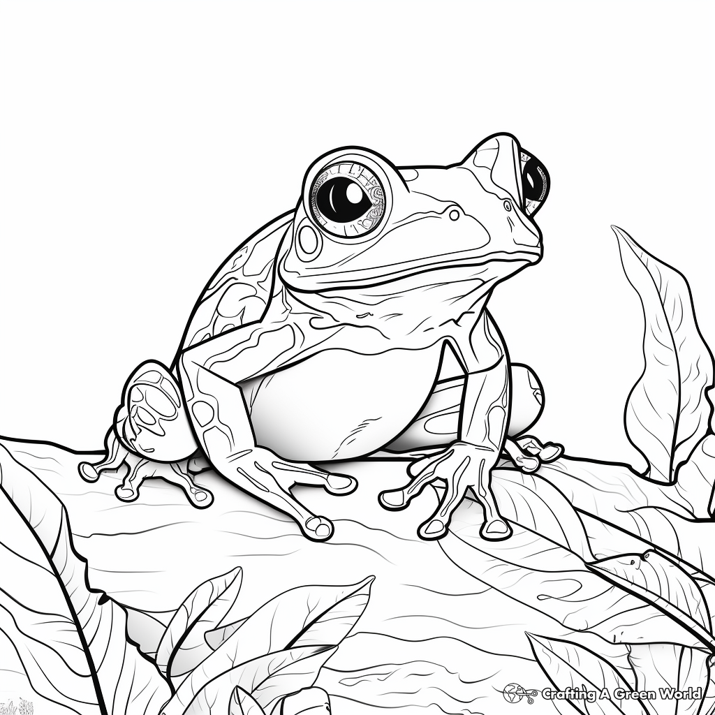 Red eyed tree frog coloring pages