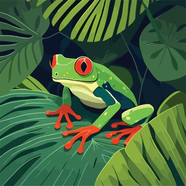 Thousand colorful frog royalty