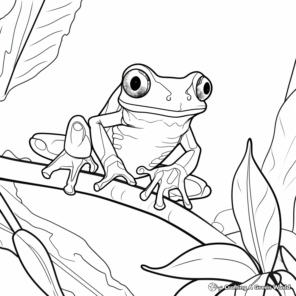 Red eyed tree frog coloring pages