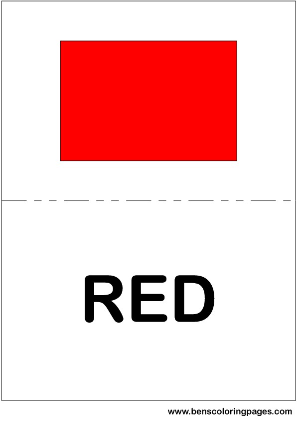 Colors in english large flashcards