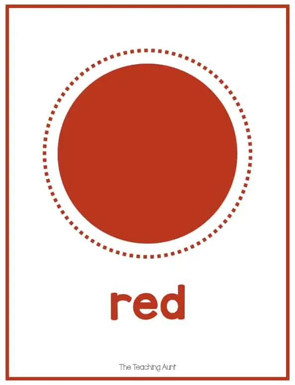 Colors flashcards free printable