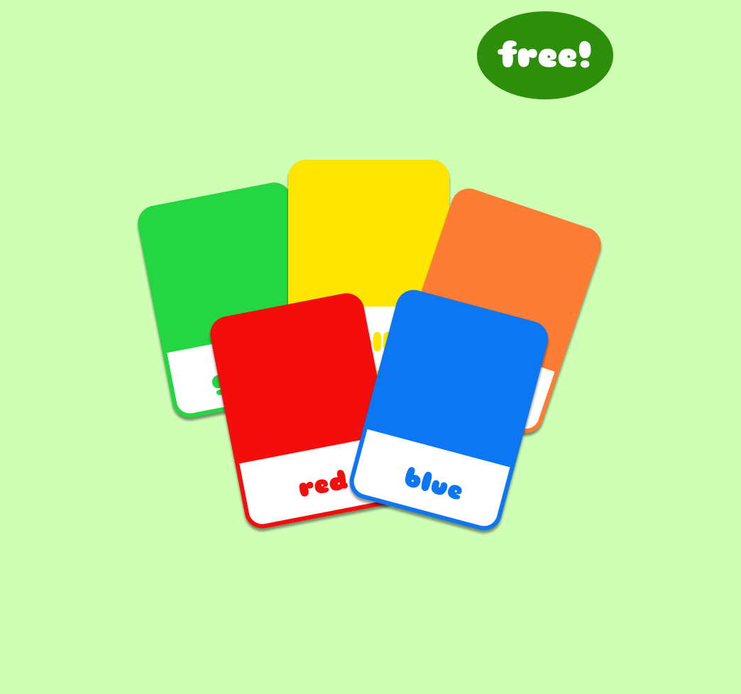 Free printable colors flashcards kids