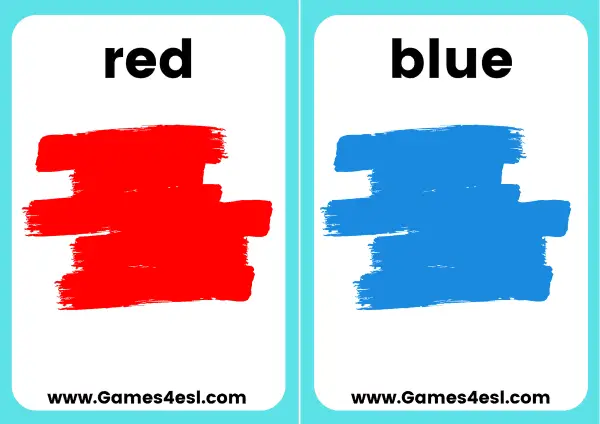 Color flashcards flashcards for teaching color names