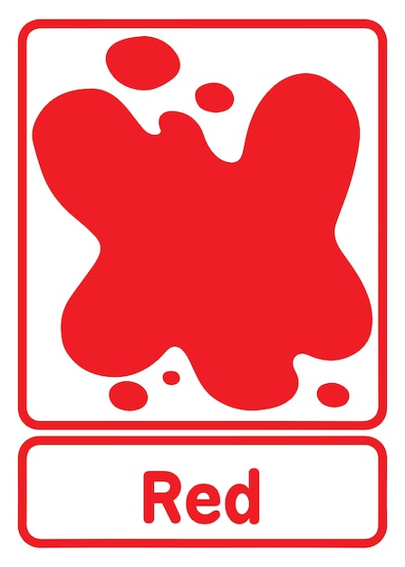 Premium vector vector red color flashcard in english