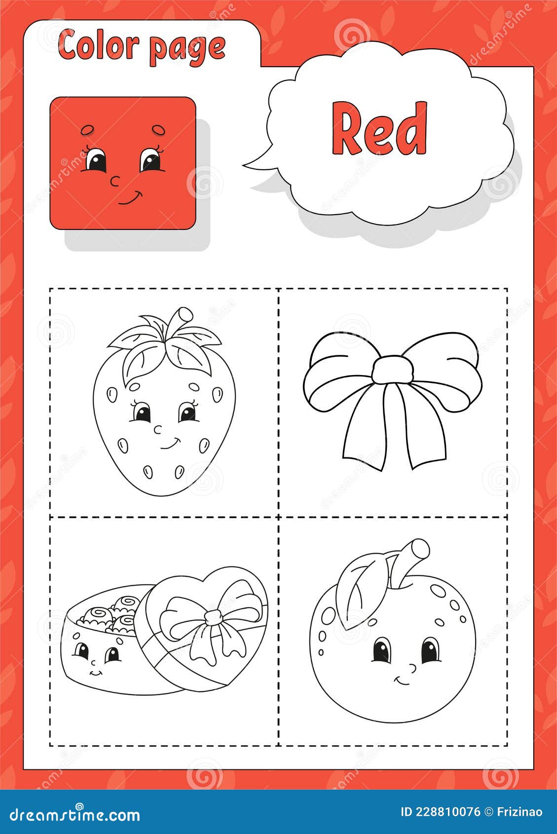 Coloring book learning colors flashcard for kids cartoon characters picture set for preschoolers education worksheet vector stock vector
