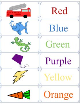 Printable color flashcards