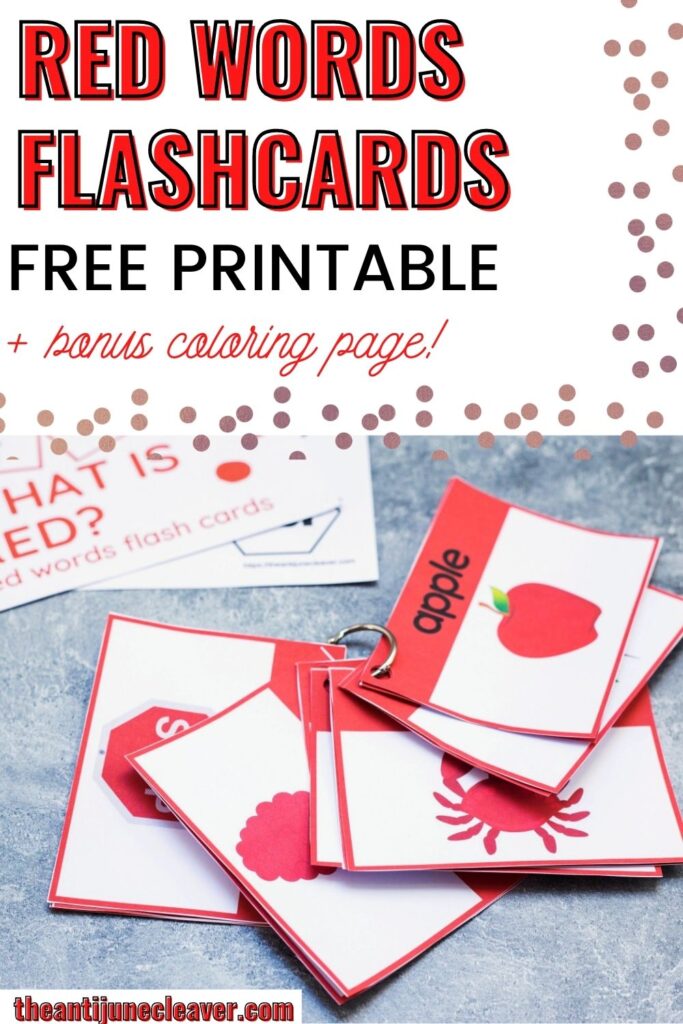 Red words flashcards â free printable haus of boys