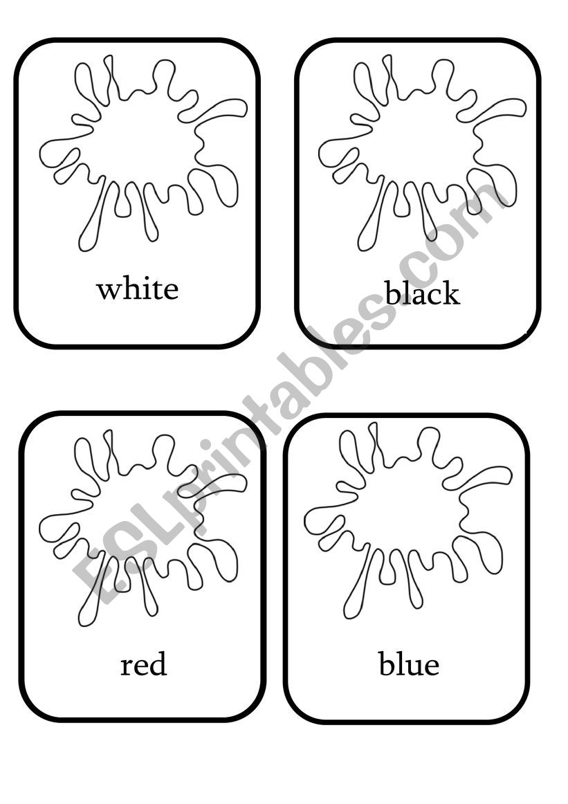 Blank colour flashcards to colour