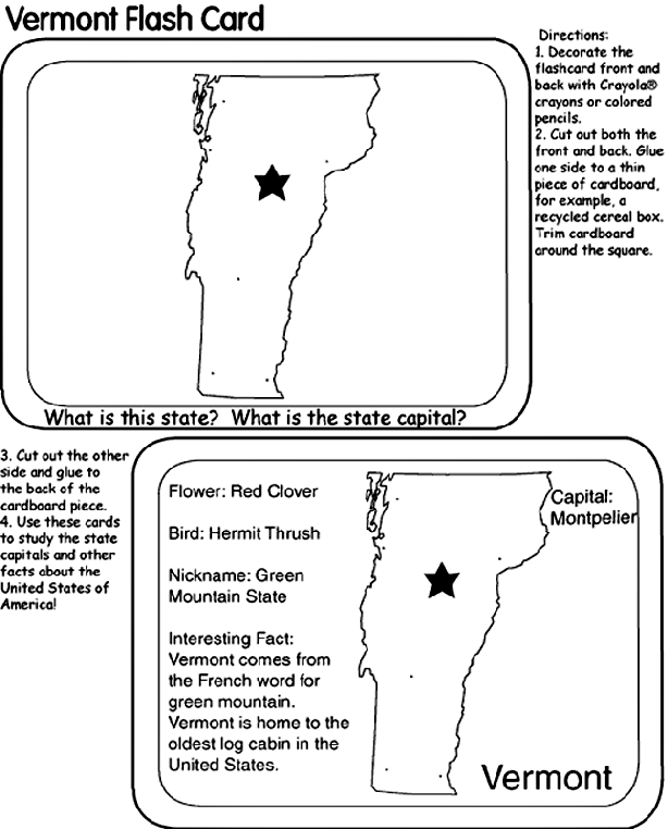 Us state flash cards