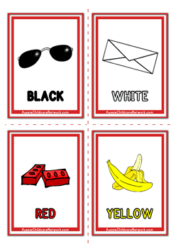 Colour objects flashcards