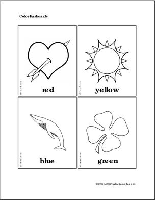 Colors flashcards clipart for students