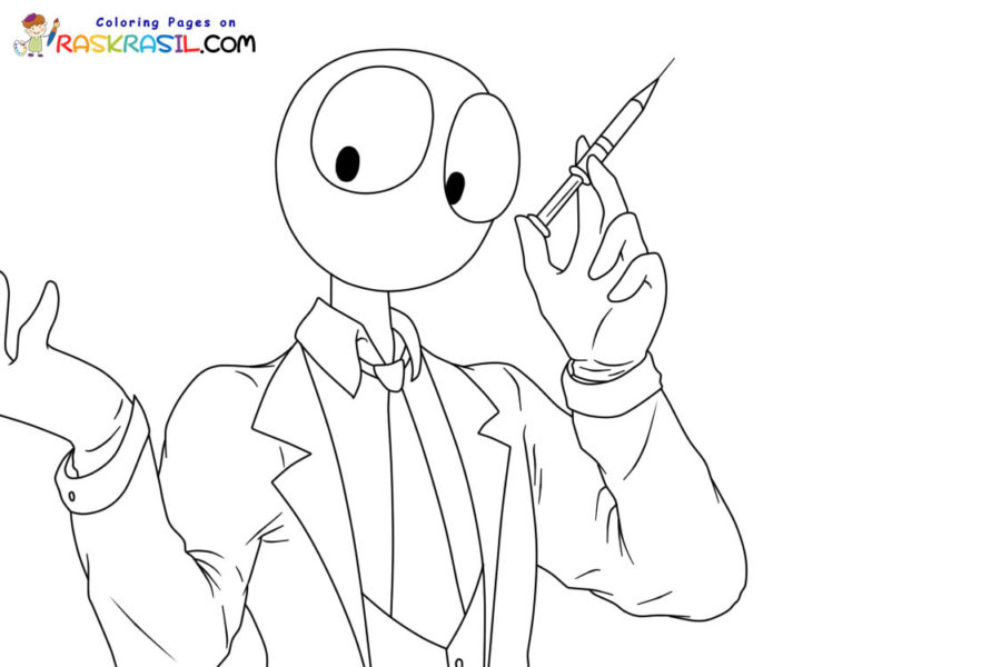 Red rainbow friends coloring pages