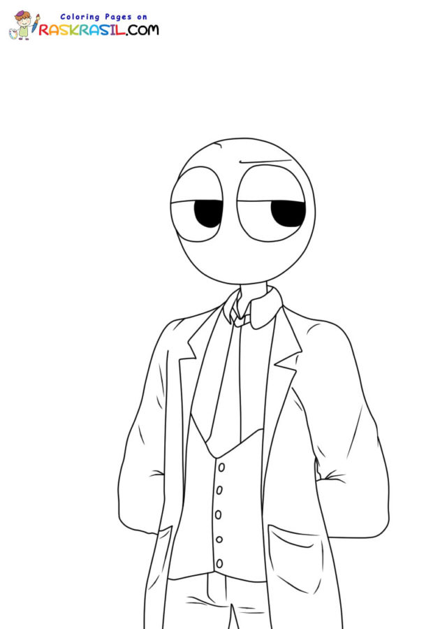 Red rainbow friends coloring pages