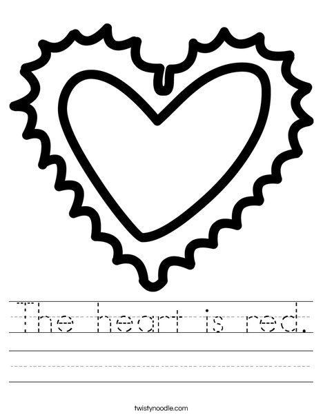 The heart is red worksheet