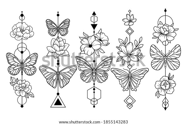 Butterfly flower tattoo royalty