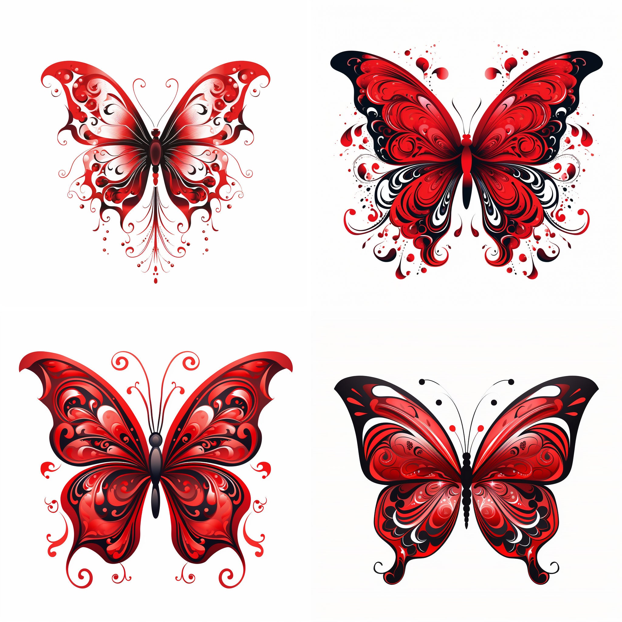 Black and red butterfly tattoos design png tattoo flash digital download small red butterfly tattoo colored butterfly tattoos
