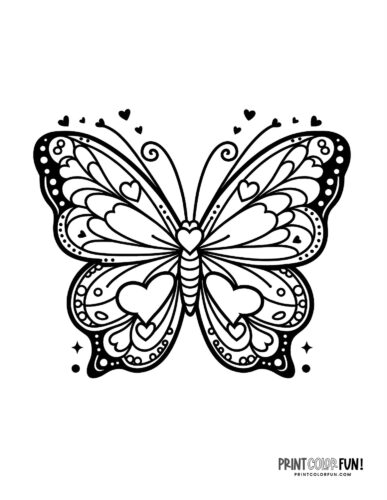 Butterfly coloring pages clipart collection with both easy plex designs at