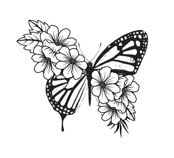 Butterfly flower tattoo royalty