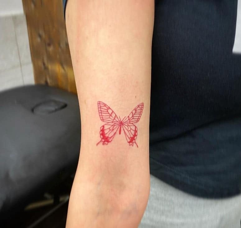 What does a red butterfly tattoo mean