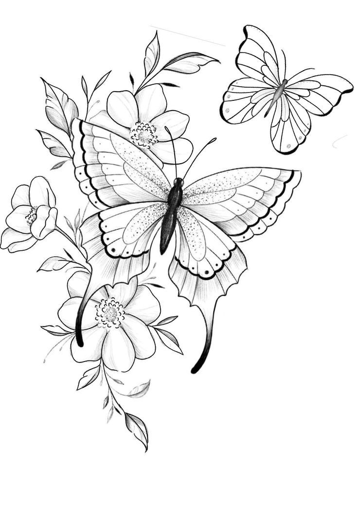 Best coloring pages for adults butterfly drawing butterfly with flowers tattoo butterfly tattoo stencil