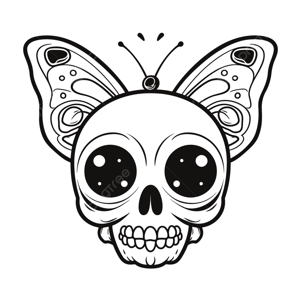 Butterfly skull coloring pages outline sketch drawing vector skull drawing butterfly drawing wing drawing png and vector with transparent background for free download