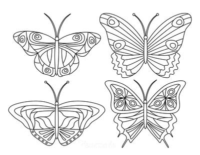 Free butterfly coloring pages for kids adults