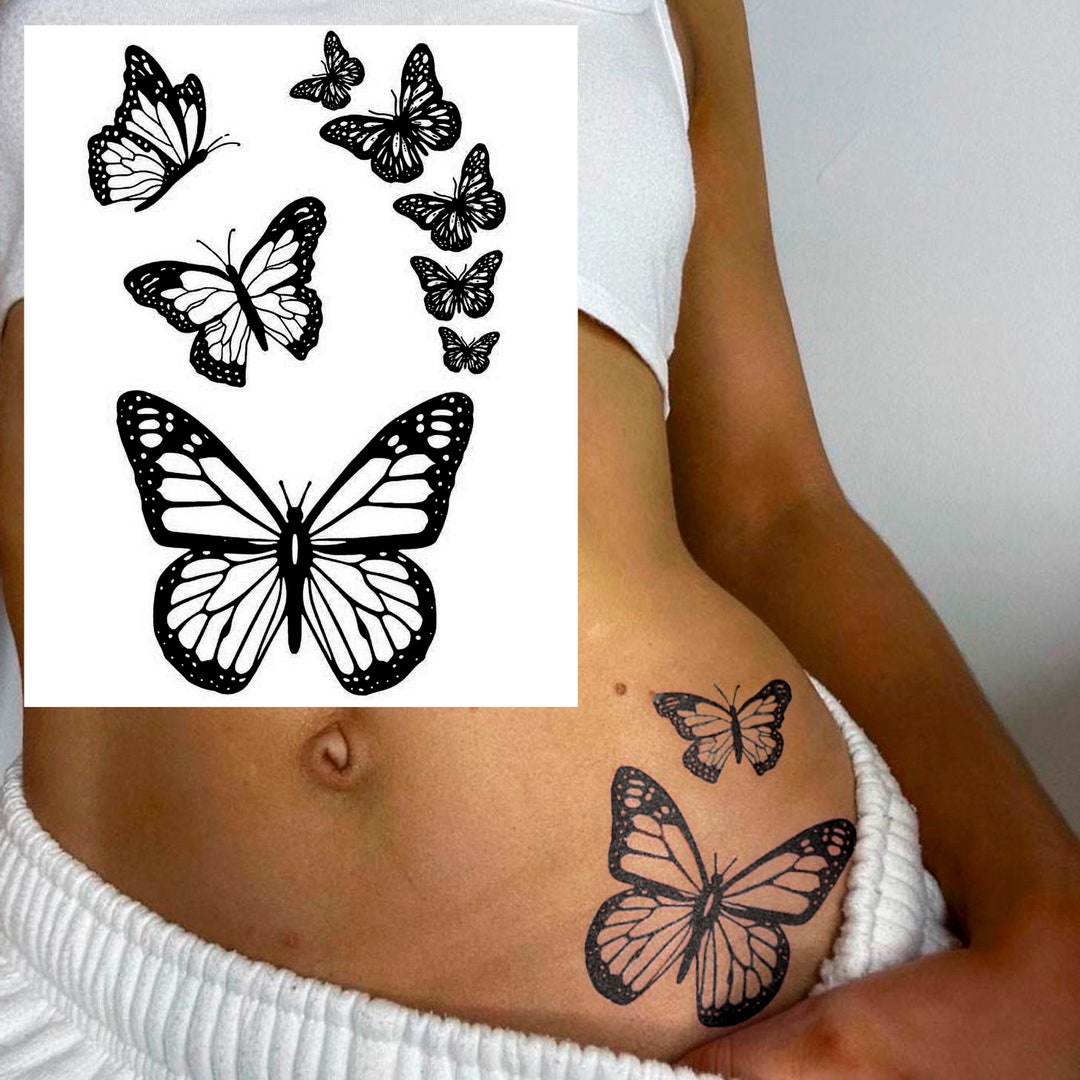 Butterfly tattoo fake butterfly tattoo transfer temporary tattoo butterfly butterflies temporary tattoo women