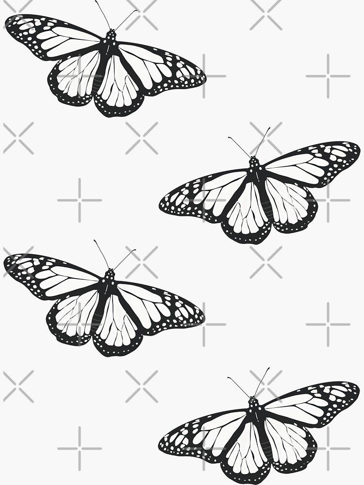 Butterfly coloring pages for kids diy colouring sticker for sale by toriascarlett