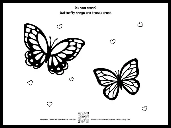 Free butterfly coloring pages â cute designs â the art kit
