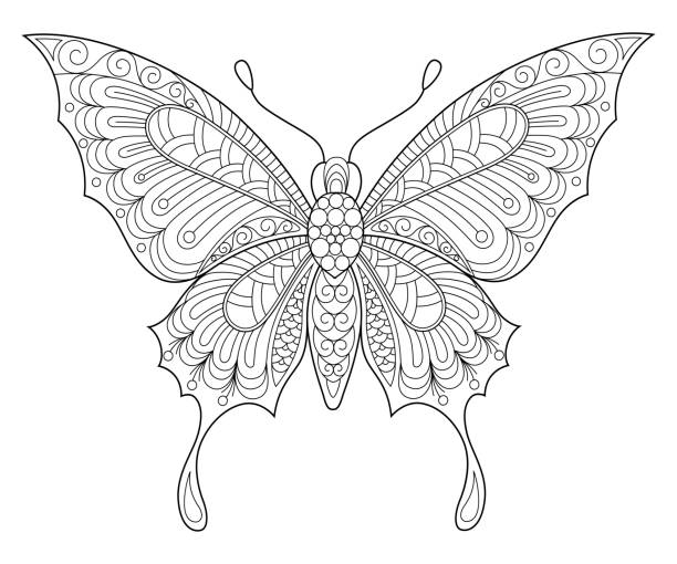 White butterfly tattoos cartoon stock photos pictures royalty