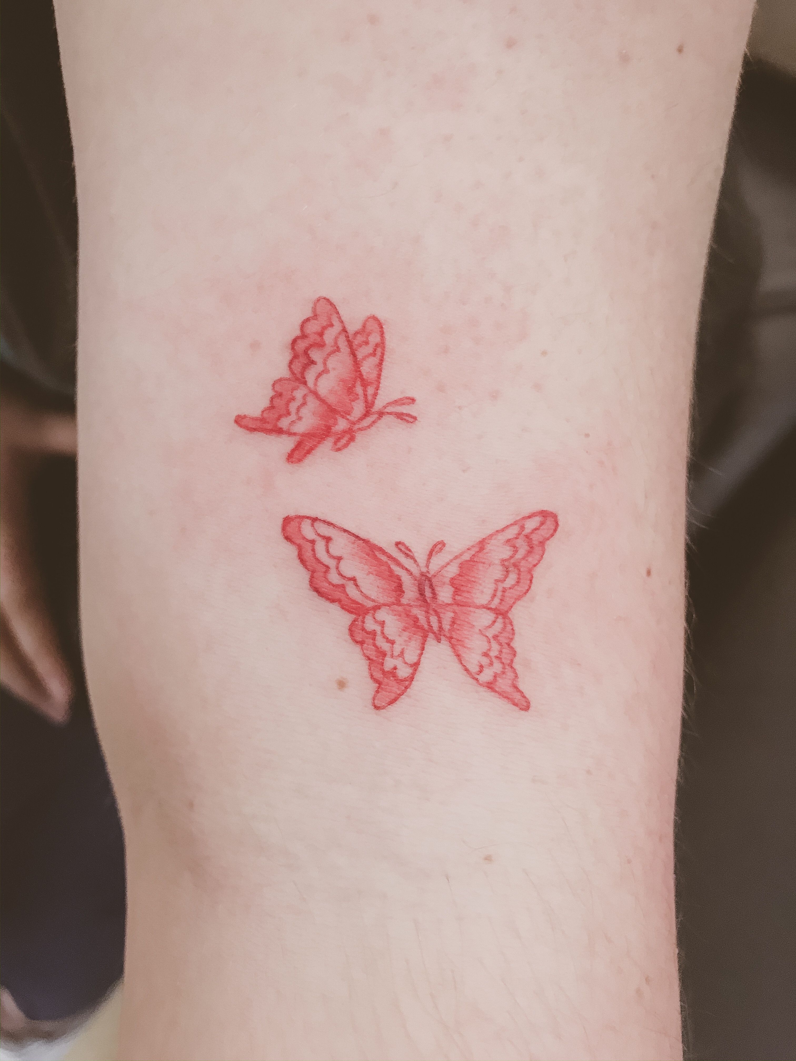 Red butterflies red ink tattoos butterfly tattoo unique butterfly tattoos