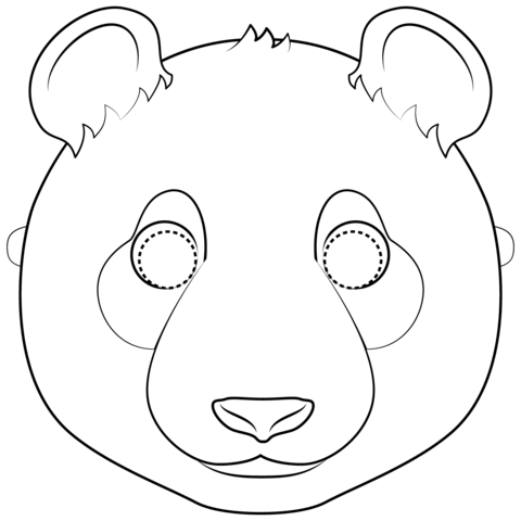 Panda mask coloring page free printable coloring pages