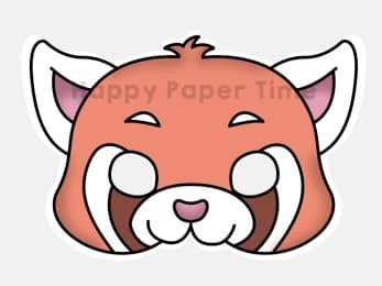 Red panda mask printable paper template