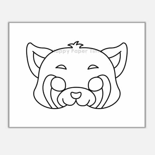 Red panda mask printable paper template