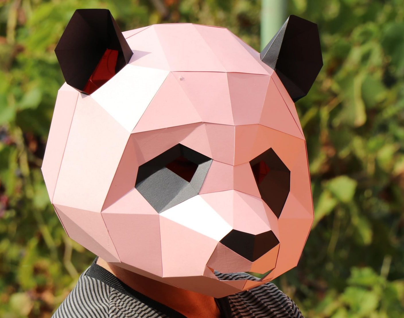 Panda low poly mask diy paper craft mask pdf template for d masks
