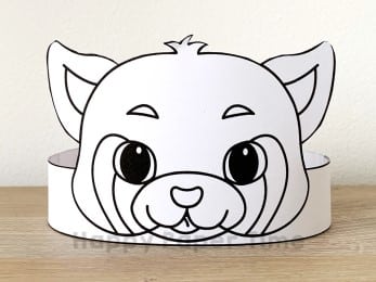 Red panda mask printable paper template