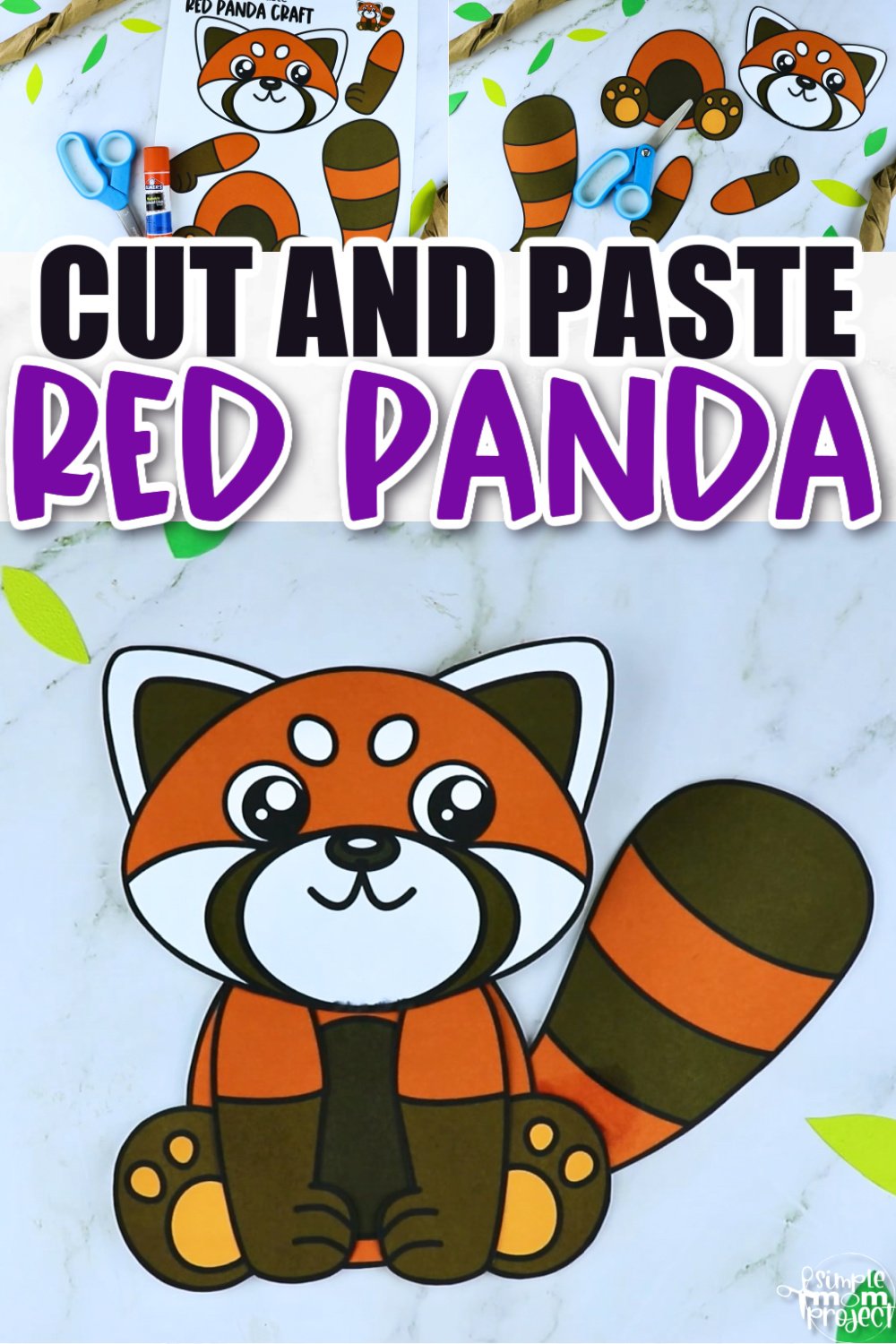 Printable red panda craft template â simple mom project