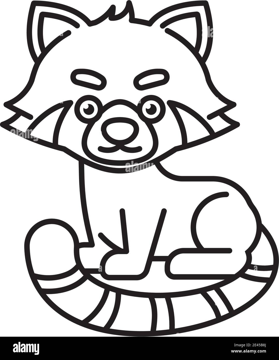 Cartoon panda animal outline hi