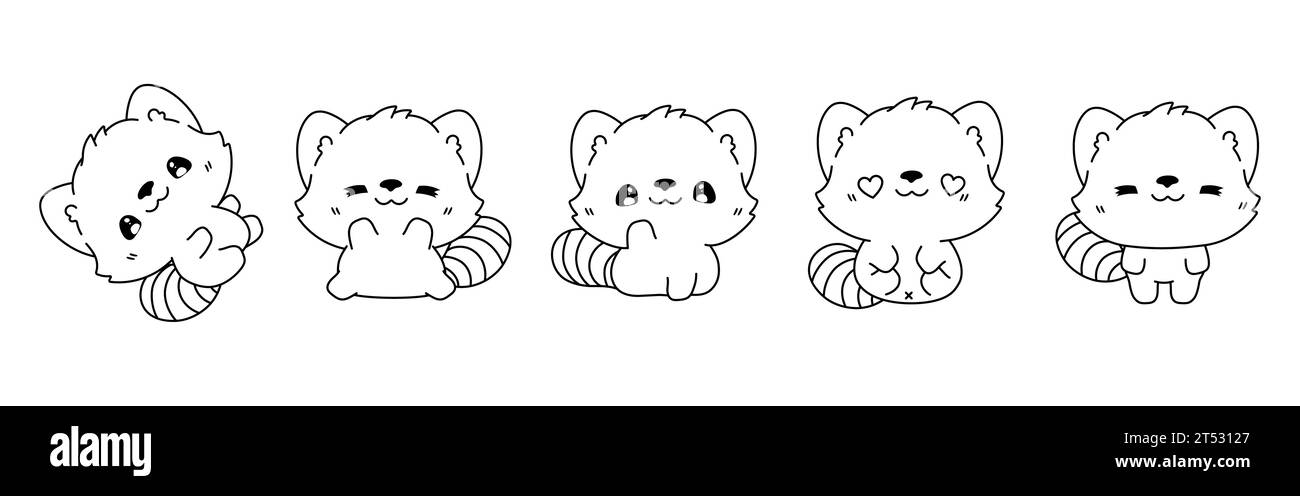 Cartoon panda animal outline vector hi