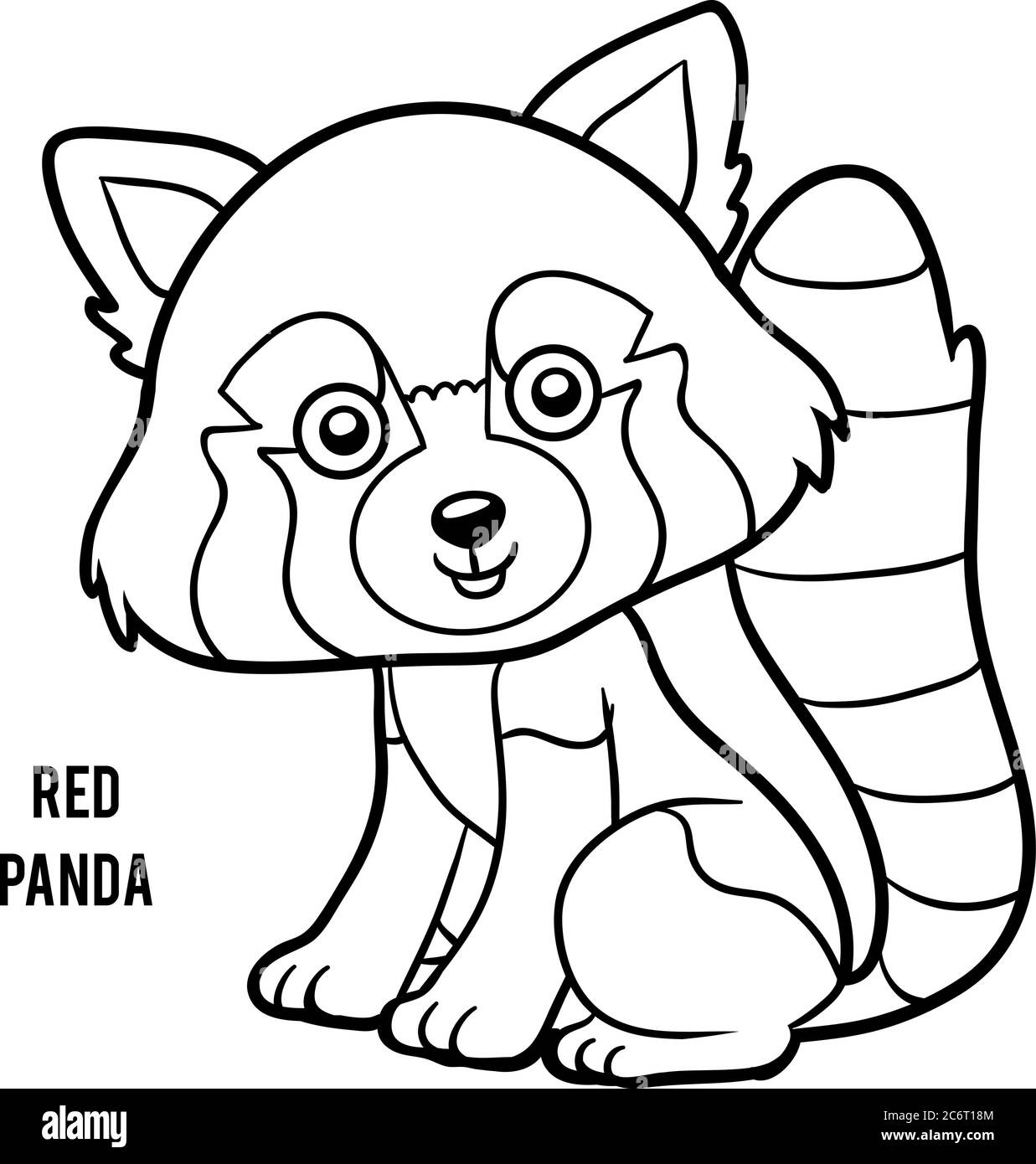 Coloring book for children red panda stock vector image art