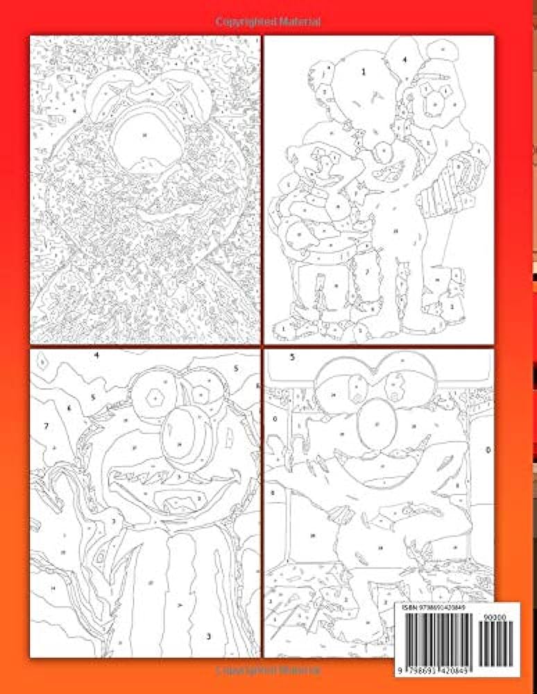 Elmo color by number cute red puppet street animation tv series illustration color number book for fans adults creativity gift coloring book smith henry books