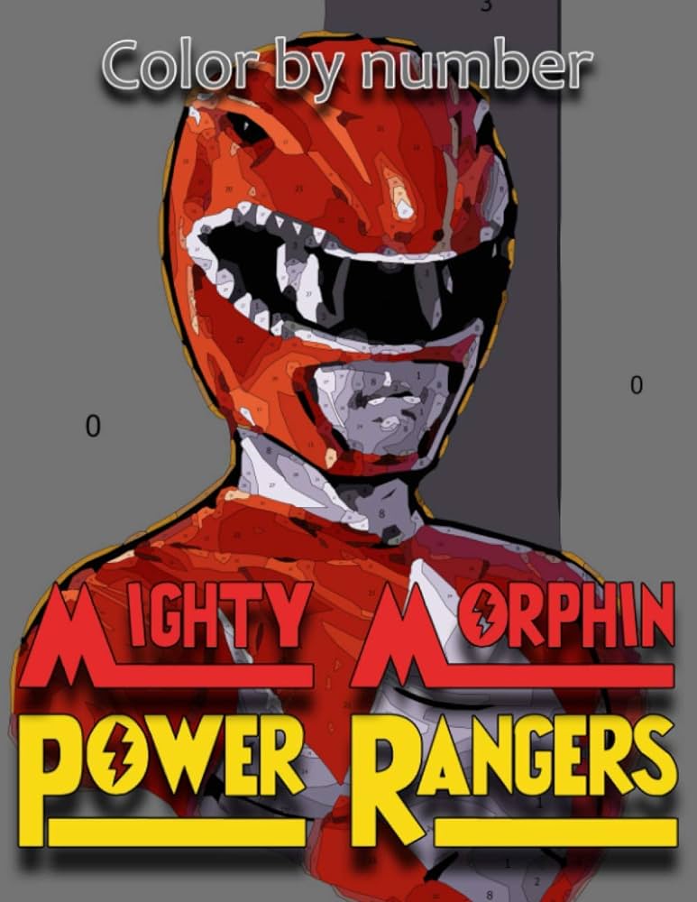 Mighty morphin power rangers color by number mighty morphin power rangers coloring book an adult coloring book for stress