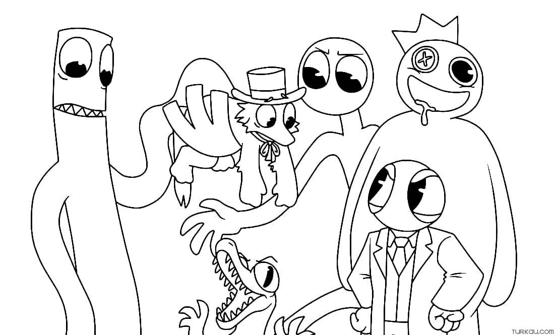 Rainbow friends coloring page
