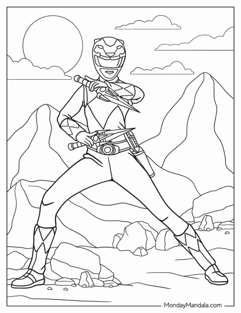 Power rangers coloring pages free pdf printables